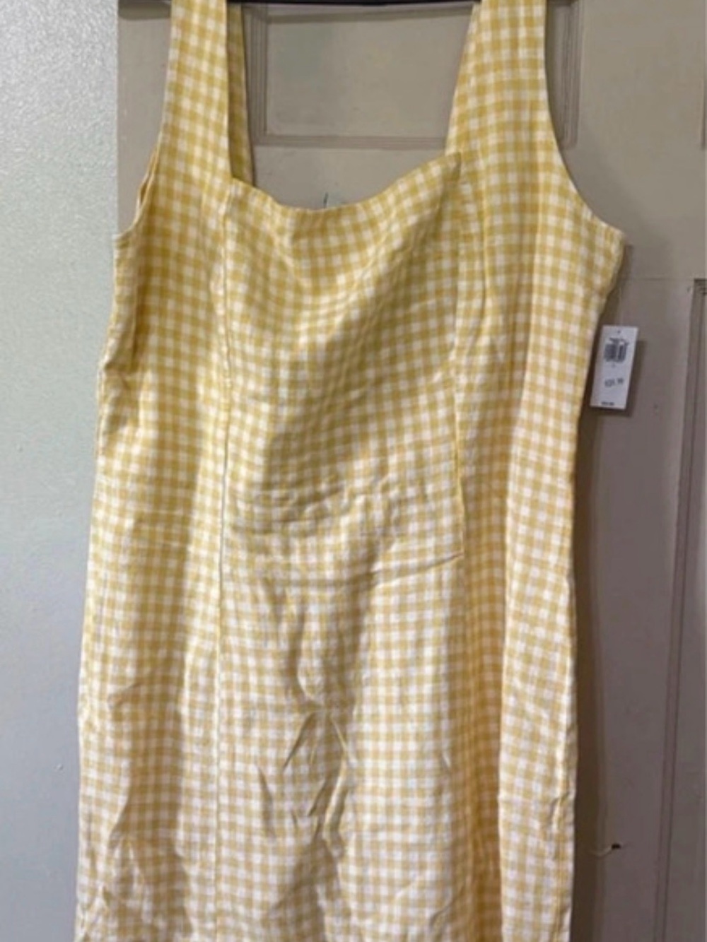 Old Navy Yellow Gingham Midi Dress